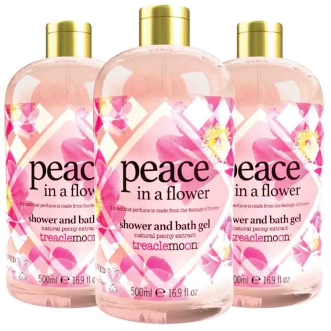 3x Treaclemoon Bad en Douchegel Peace In A Flower 500 ml