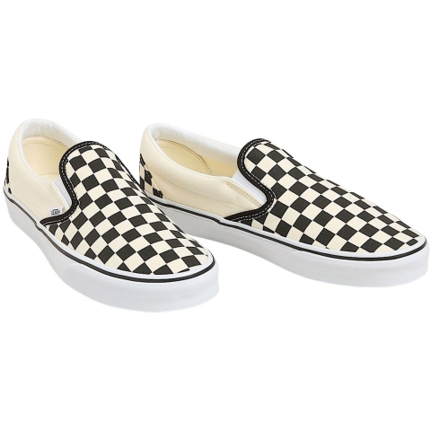 Vans Classic Slip-On Unisex Zwart Wit Checkboard Canvas Skate Trainers