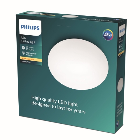 Philips Suede - Plafonnière - Geïntegreerd LED 24W 2350 lumen - Wit - Diameter 38 cm