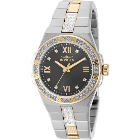 Invicta Specialty 50189 Damenarmbanduhr - Quarzwerk - Edelstahl mit Zifferblatt in Grau - 34 mm