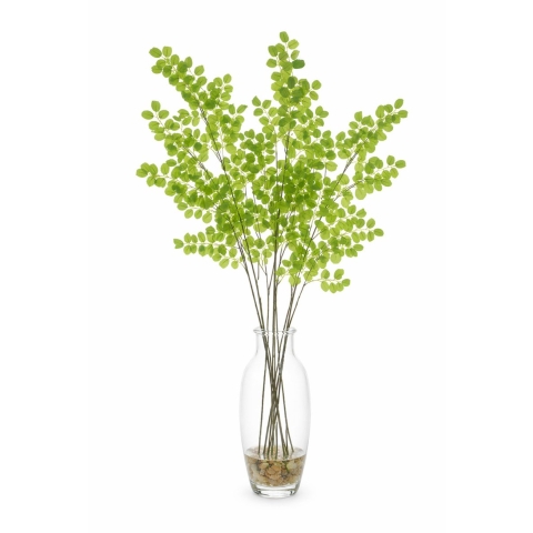 Kunsttak / kunstbloem Button Leaf - 3x - 90 cm - groen - boeket opvulling bladgroen -