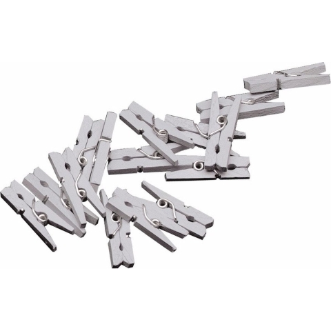 100x Mini knijpertjes zilver -