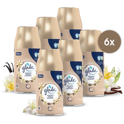 6x Glade Automatic Spray Romantic Vanilla Blossom 269 ml