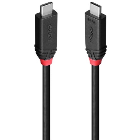 Lindy 37002 USB4 Gen 3x2 40Gbps 240W USB Type-C 2m Zwart