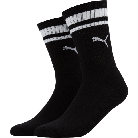 PUMA Heritage Crew 2Pck Zwart Sokken