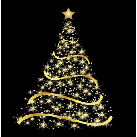 Ambiente Kerstservetten - 120x - zwart - kerstboom - 33 x 33 cm - 3-laags -