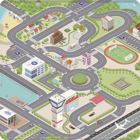 Mats & Joy Speelkleed City 100 x 100 cm