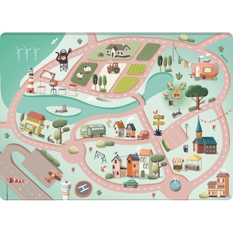 Mats & Joy Speelkleed Roadtrip rood 130 x 180 cm