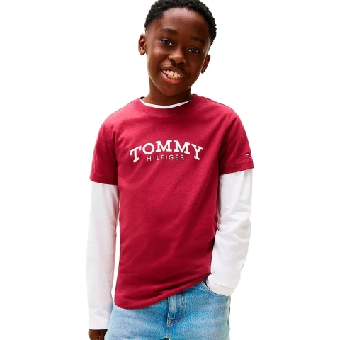 Tommy Hilfiger T-Shirt - Monotype - Rijke kers/Purple - Tommy Hilfiger - 16 jaar (176) - T-Shirts
