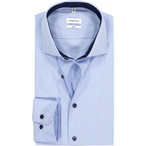 Seidensticker Business Hemd - Slim - Strijkvrij - Kraagmaat 41 - Blauw