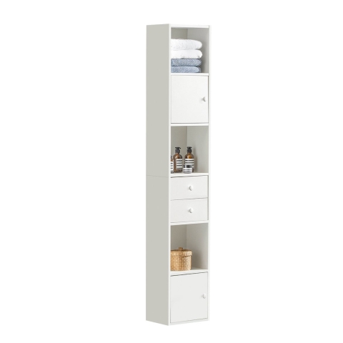 SoBuy Boekenkast - Kolomkast - Max. 40 kg - 33 x 42 x 188 cm - Wit