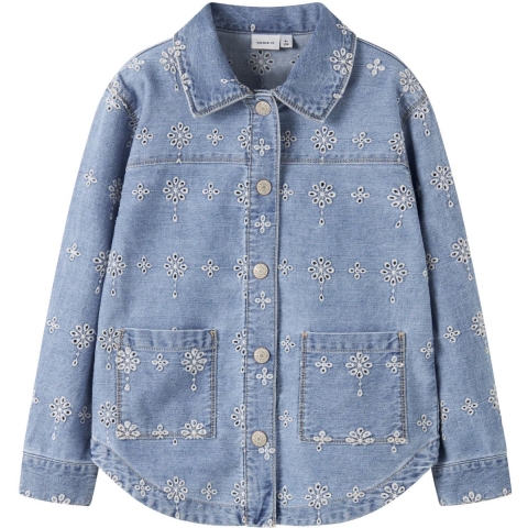 Name It Spijkerjas - NkfHarper - Light Blue Denim/Anglaise - Name It - 9 jaar (134) - Spijkerjas