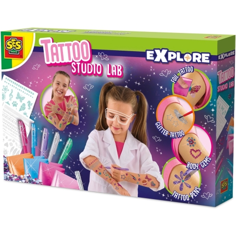 SES Creative Creatieve Speelset - DIY Laboratorium - Tattoo - SES Creative - OneSize - Creatief Speelgoed