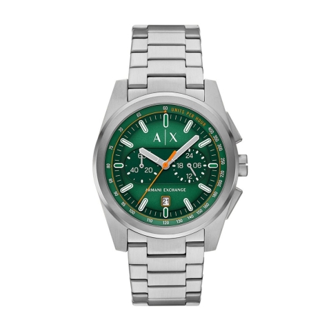 Armani Exchange AX2862 - Heren Horloge 42mm - Chronograaf - Matgroen