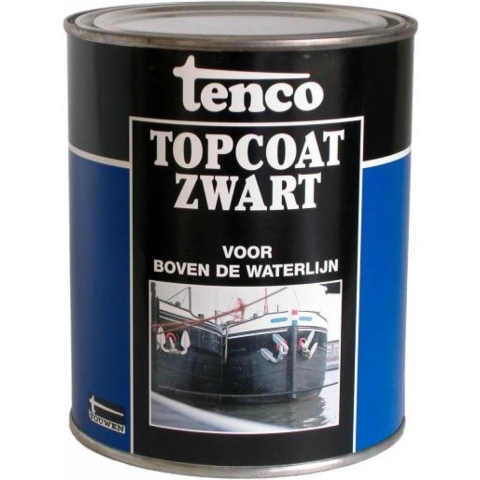Tenco Topcoat 1 l bovenwater coating zwart