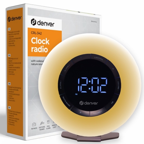 Denver Wake Up Light - FM Wekkerradio - Sluimer - Lichtwekker - Witte Ruis - CRL342