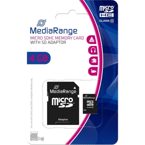 MediaRange microSDHC 4 GB geheugenkaart