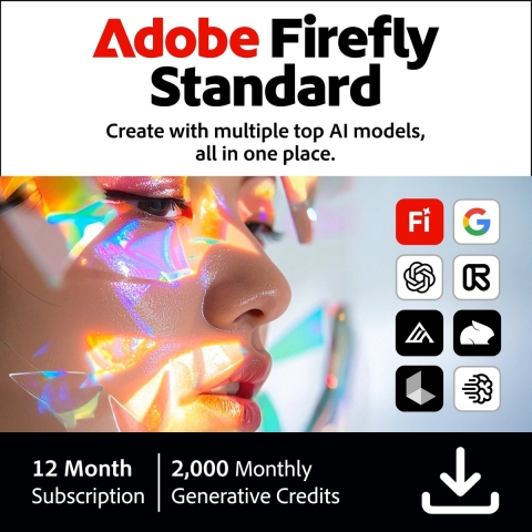 Adobe Firefly Standard - 12 maanden/1 apparaat - EN/NL/FR/DE