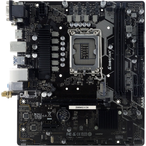 BioStar Z690MX2-E D4 Moederbord Socket Intel LGA 1700 Vormfactor Micro-ATX Moederbord chipset Intel® Z690