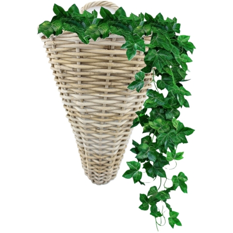 Wandhanger Rotan Grijs 35X30H42 cm Van der Leeden - Van der leeden