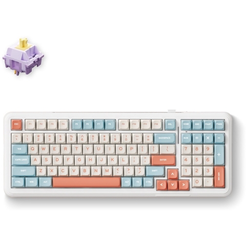 MCHOSE K99 Horizon Orange Hyacinth Wireless Gasket Mount Mechanical toetsenbord