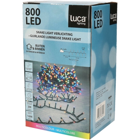 Luca Lighting Kerstverlichting - gekleurd - 16 m - 800 leds -