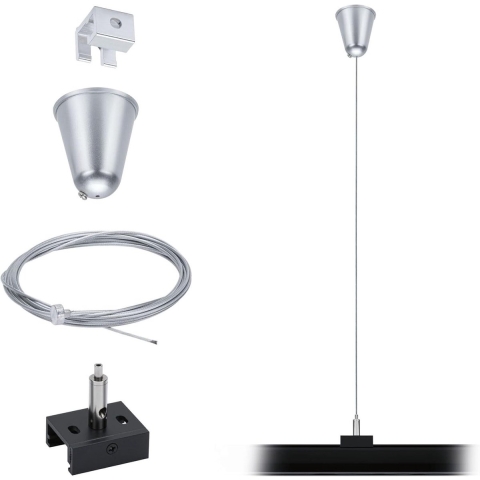 Paulmann 12V-kabelsysteemcomponenten Plafondbevestiging Wit 95584 ProRail3 Steel Wire Suspension