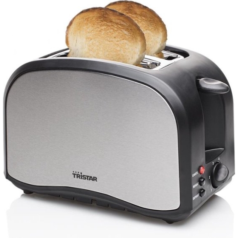 Broodrooster Tristar BR-1022 – 2 Sleuven – 6 Standen en Kruimellade - Voor 2 boterhammen - Toaster - RVS