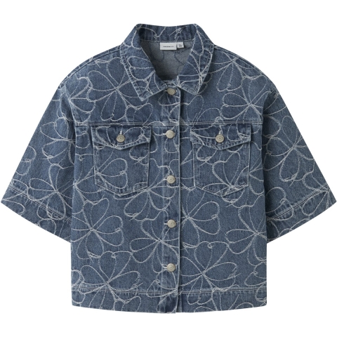 Name It Overhemd - NkfEvelyn - Medium+ Blue Denim - Name It - 8 jaar (128) - Overhemden