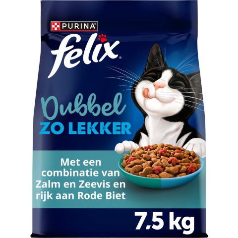 Felix Kattenvoer Droog Dubbel Zo Lekker Adult Zalm&Zeevis 7,5 kg
