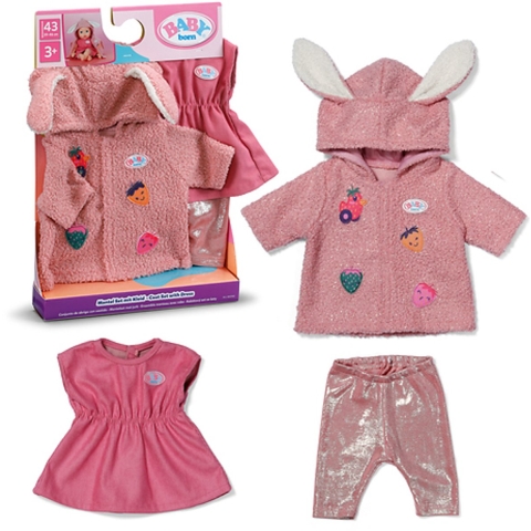 Baby Born Poppenkleding - Jurk/Broek/Jas - 43 cm - BABY born - OneSize - Poppenkleding