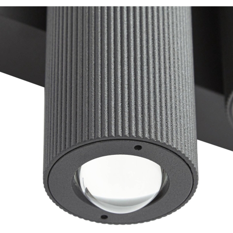 Torvian LED buiten wandlamp, 2-lamps, metaal, antraciet Lucande - Terras - Modern - Meerdere lampen