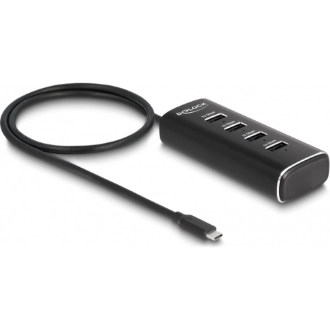 DeLOCK 64233 interface hub USB 3.2 Gen 1 (3.1 Gen 1) Type-C 10000 Mbit/s Zwart