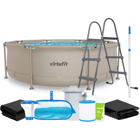 VirtuFit Zwembad RondØ244 x 76 cm - Beige - Compleet Pakket