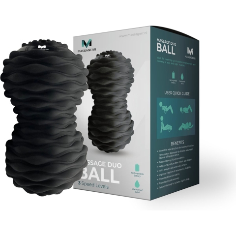 Massagerr® Vibrerende Duo Massagebal - Trigger Bal - 4 Tril Niveaus - Ergonomisch Design - Duo Bal