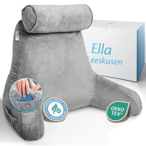 Ella Leeskussen - Relax Kussen - Nekrol - Ondersteuning Onderrug - Fluweel Antraciet