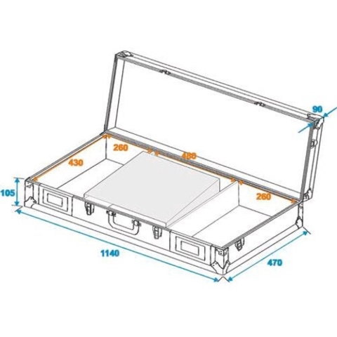 Omnitronic DS-1 2xCD/1xM-19 LS Flightcase (l x b x h) 480 x 1160 x 195 mm