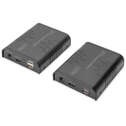 Digitus DS-55529 1 poort HDMI Extender set Zwart