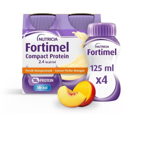 Fortimel Compact Protein 2.4 kcal/ml Perzik-Mangosmaak | 4 x 125 ml