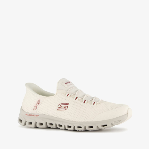 Skechers Slip-Ins Glide Step Vibey Mesh Dames Witte Sneakers