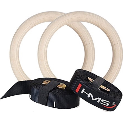 HMS Houten Gym Ringen met Straps - 440 cm