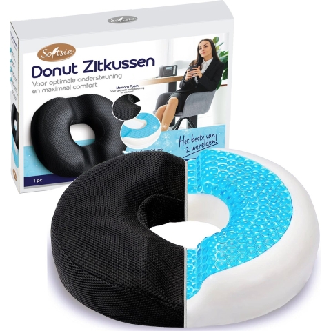 Softsie Donut ZitKussen Orthopedisch&Ergonomisch Voor Auto En Bureaustoel - Stuitkussen -