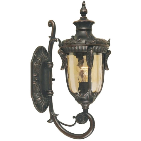 Philadelphia buitenwandlamp, 43 cm, brons, IP44 Elstead - Landhuis / Rustiek - Glas - 1 lamp