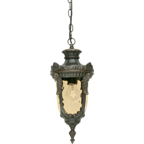 Philadelphia hanglamp, brons/amber, IP43 Elstead - Landhuis / Rustiek - Glas - 1 lamp