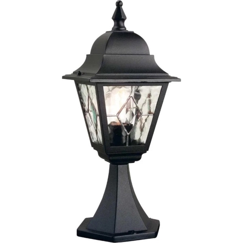 Norfolk sokkellamp, zwart/helder, IP43, glas Elstead - Metaal - 1 lamp
