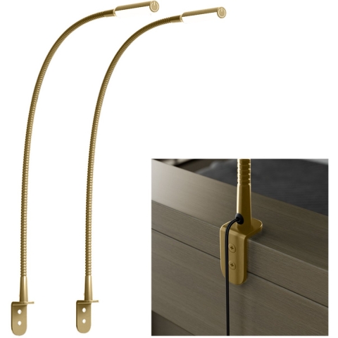 Nolt - Leeslamp Bedlampje - Dimbaar LED, Set van 2, Klem - Hoogte 58 cm - Metaal - Goud
