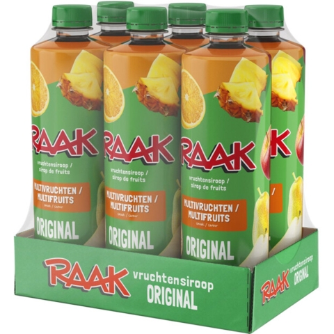 2x Raak Vruchtensiroop Multivruchten 6 x 750 ml