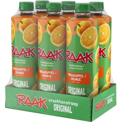2x Raak Vruchtensiroop Sinaasappel 6 x 750 ml