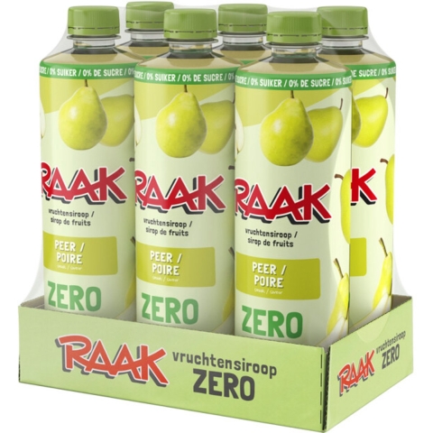 2x Raak Vruchtensiroop Zero Peer 6 x 750 ml