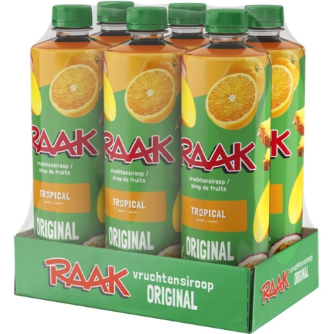 2x Raak Vruchtensiroop Tropical 6 x 750 ml